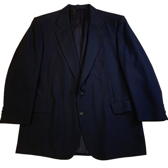Heisman Trophy Collection Suit Mens Large Navy 2 Piece Made in USA 2 Button - Picture 2 of 16